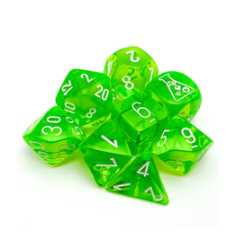 Polyhedral Dice Set: Lab Dice -Rad Green/White