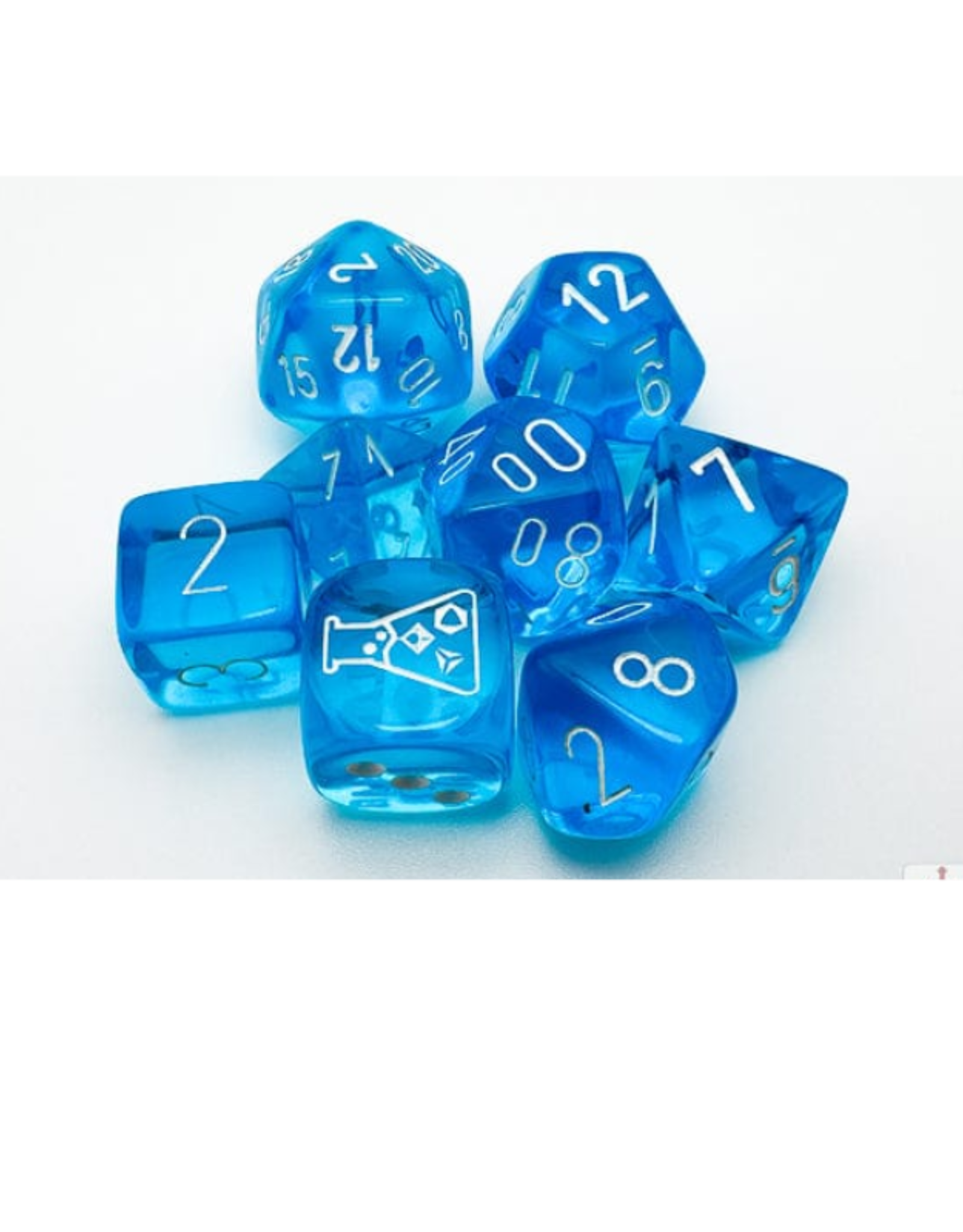 Polyhedral Dice Set: Lab Dice - Tropical Blue /White