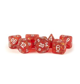 Polyhedral Dice Set: Icy Opal, Red w/Silver