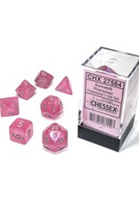 Polyhedral Dice Set: Luminary Borealis - Pink w/ Silver