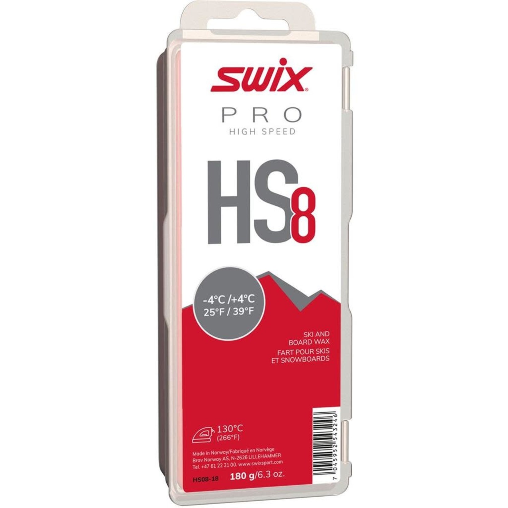 Swix SWIX, Wax, HS Glide 180g HS8 Red -4°C/+4°C