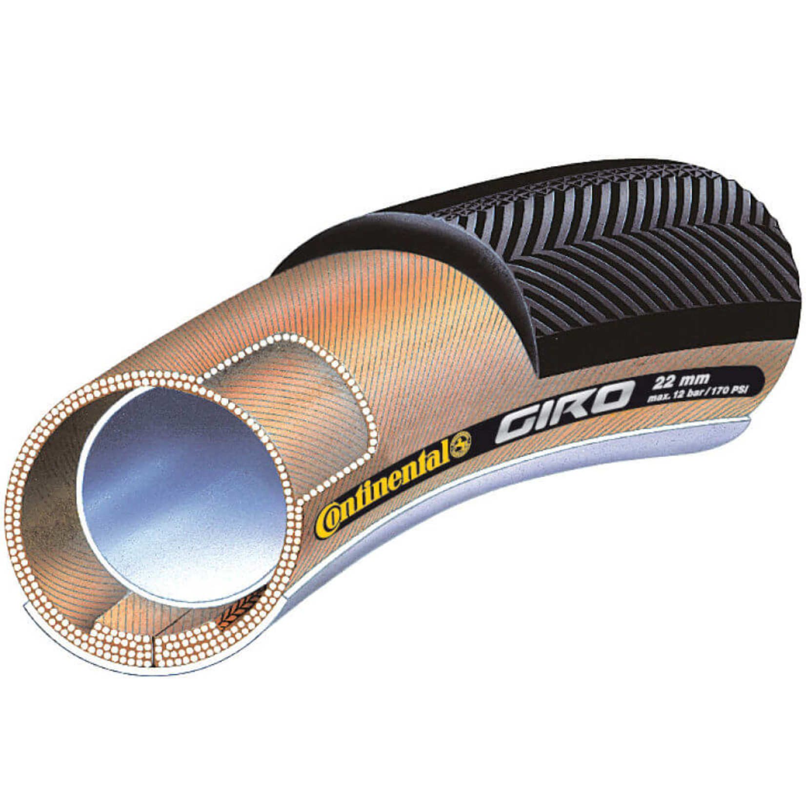 Continental Continental Giro Tubular 28 X 22 Black-Skinwall