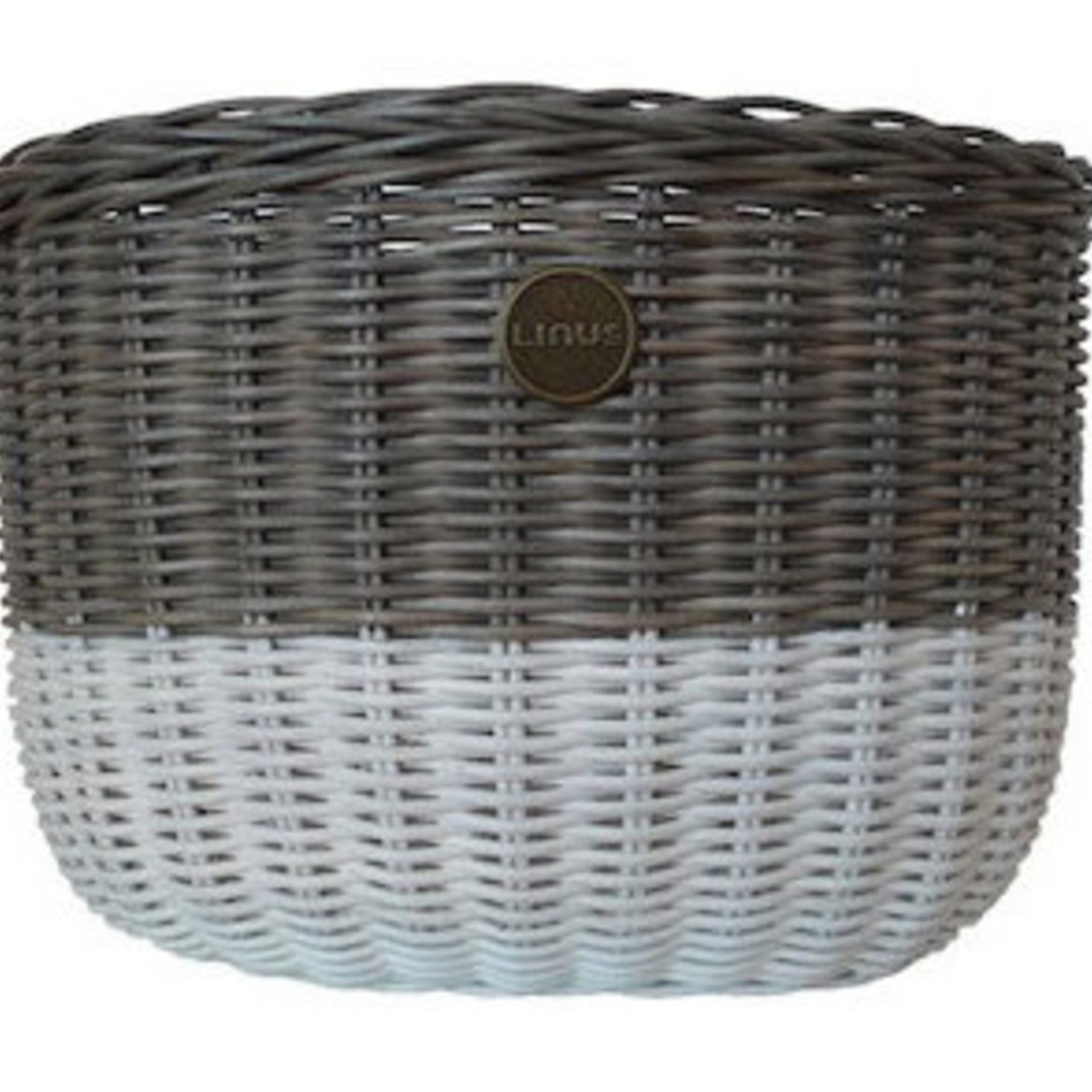 Linus LINUS, Oval Basket Rattan, Grey/White