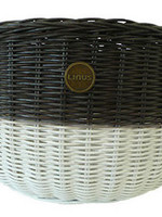 Linus LINUS, Oval Basket Rattan, Brown/White