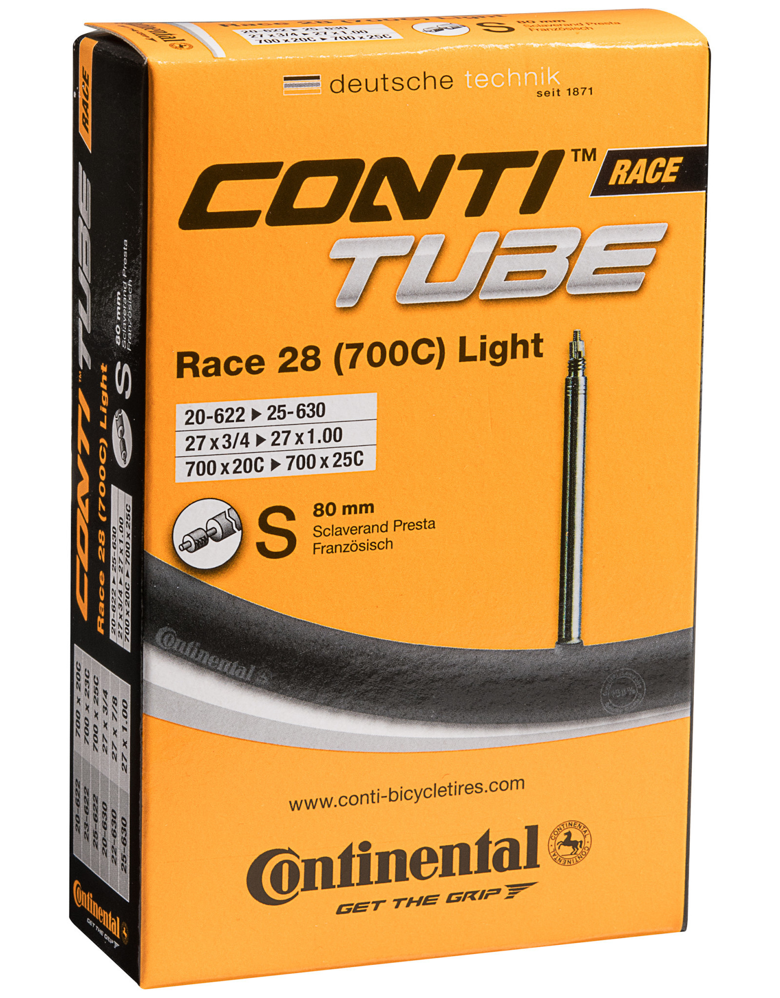 Continental CONTI, Tube, 700x20-25, Presta, 80mm, Light