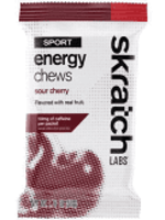 Skratch Labs SKRATCH, Energy Chews, Sour Cherry, 50mg caffeine, single