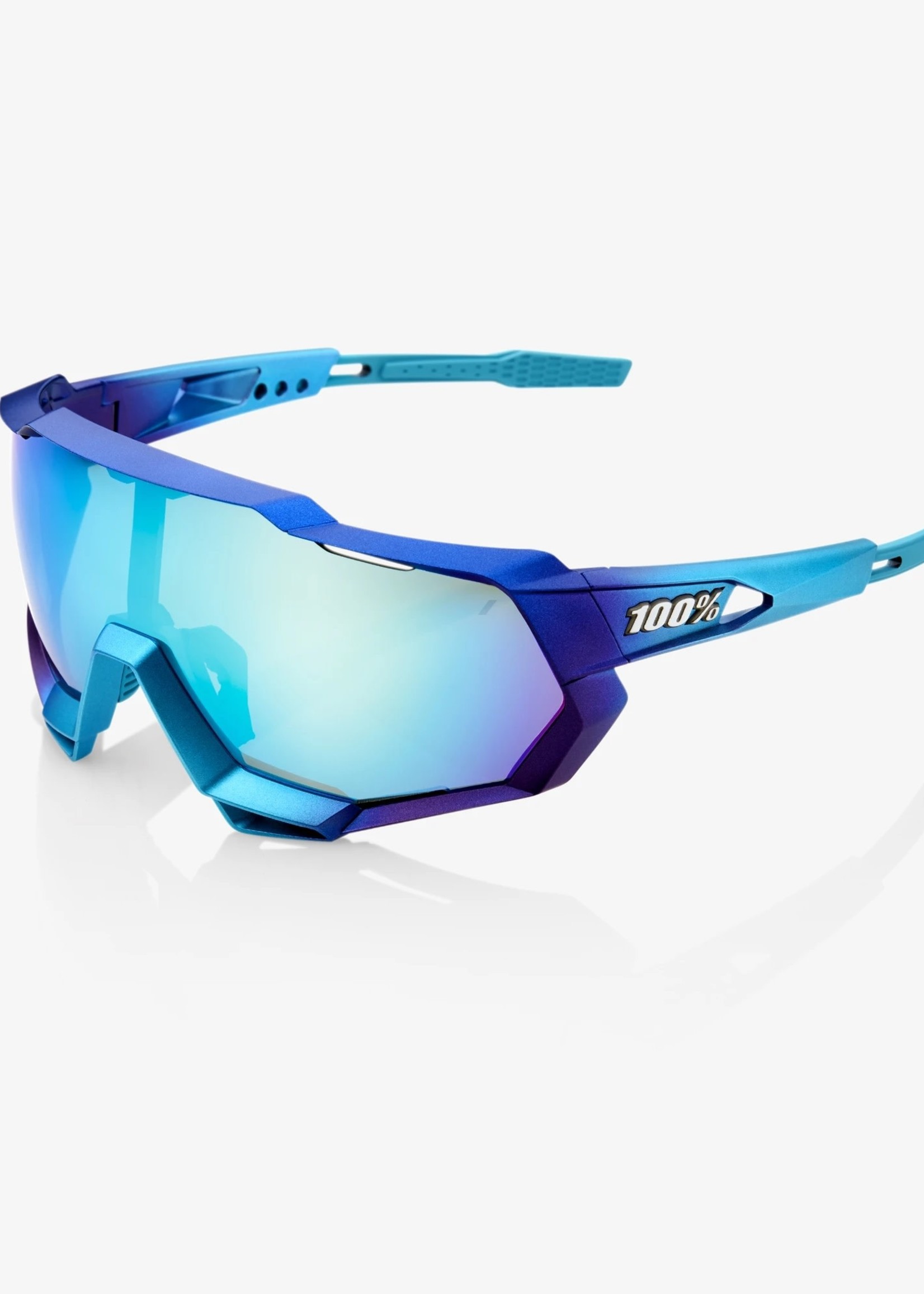100% 100%, Speedtrap  Matte Metallic Into the Fade / Blue Topaz Mirror Lens