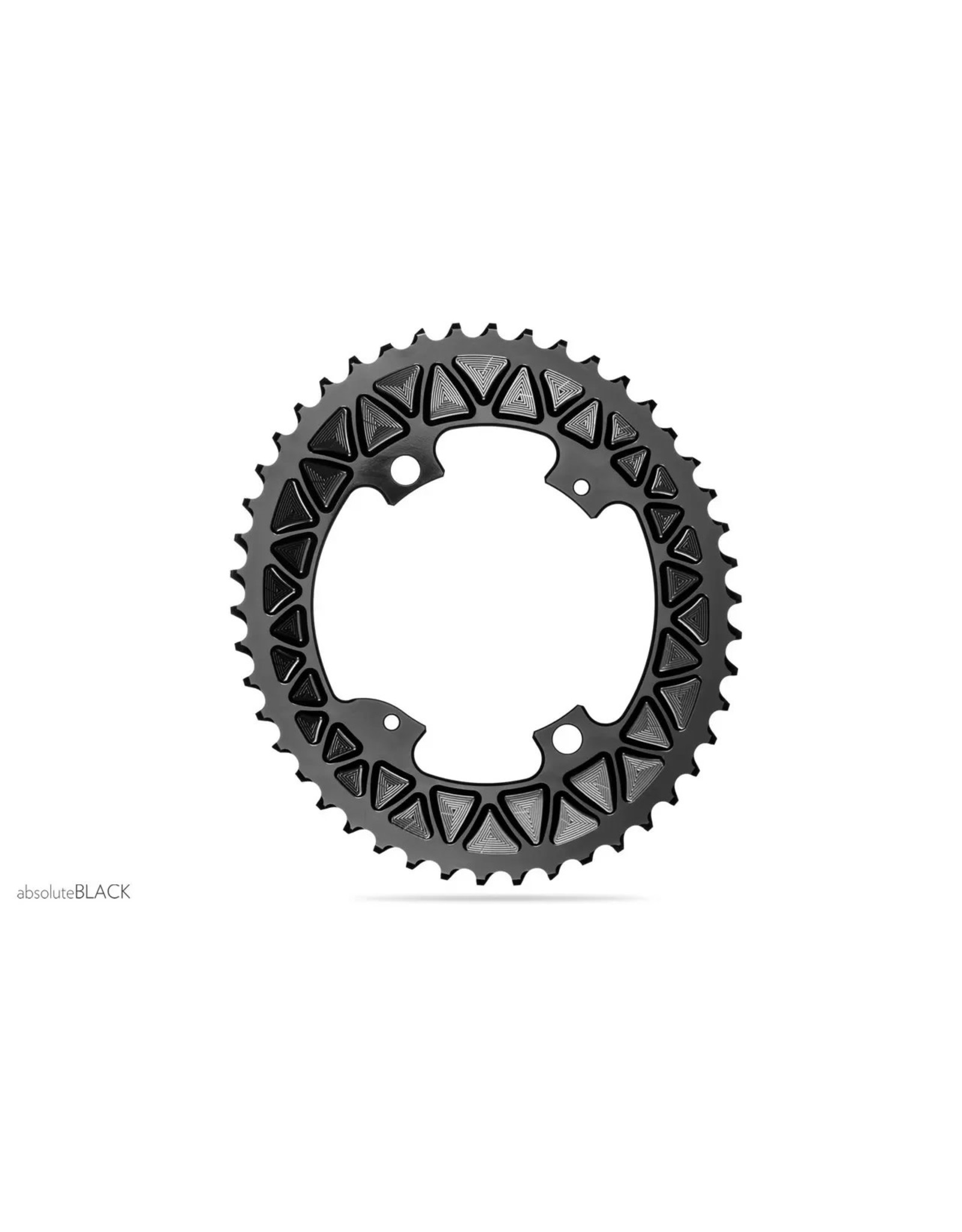 Absolute Black ABSOLUTE BLACK, Gravel Sub-compact Oval, 110/4, 2x Chainring, Black,  46T