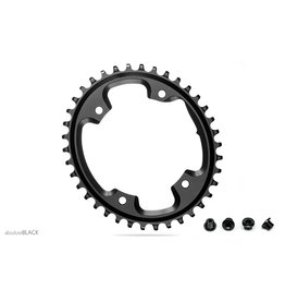 Absolute Black ABSOLUTE BLACK, Oval, CX 1X, 110/4 bcd n/w, Chainring + Bolts, Black,  40T