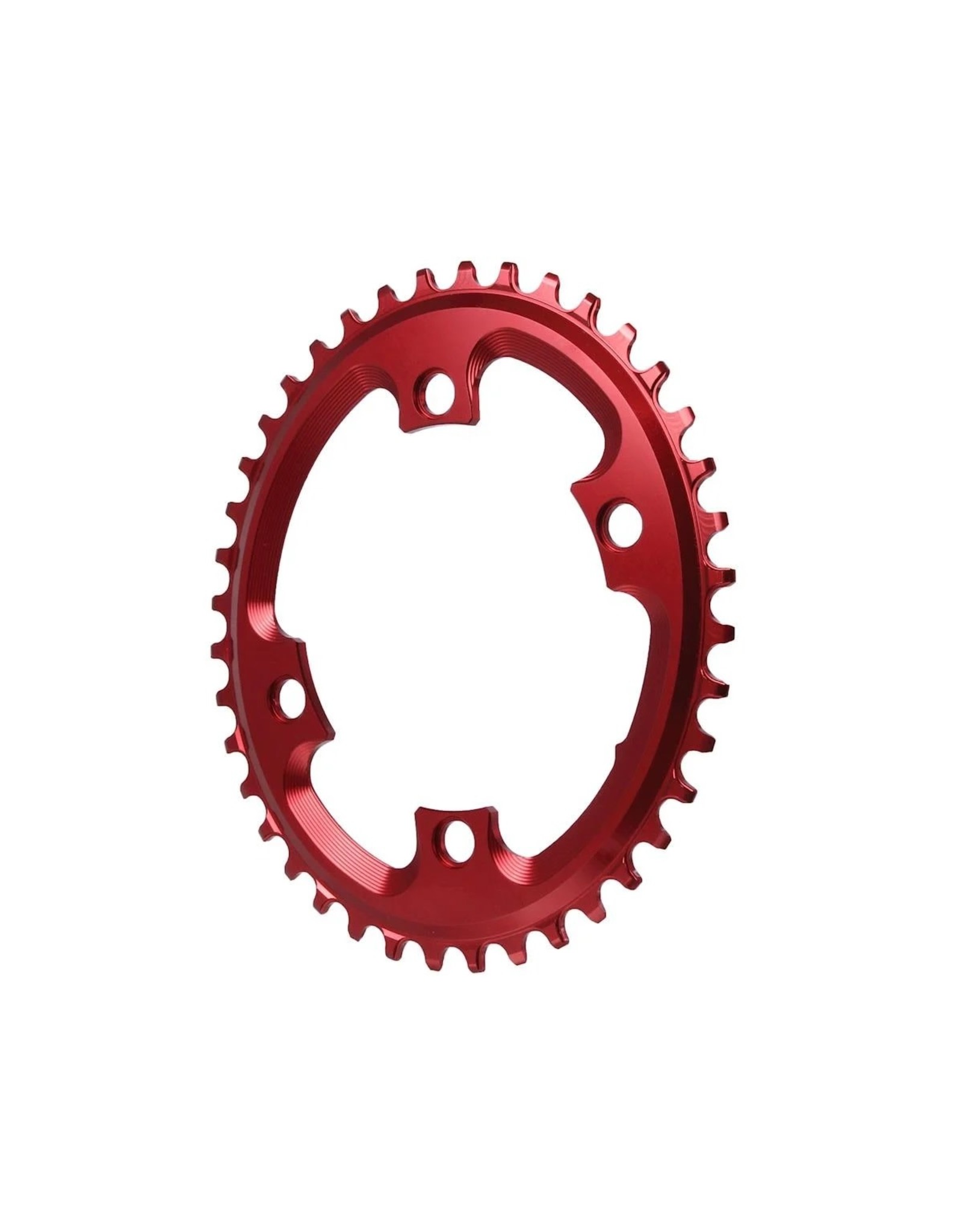 Absolute Black ABSOLUTE BLACK, Oval, CX  n/w, 110/4 asymmetric bcd, Chainring, Red, 40T