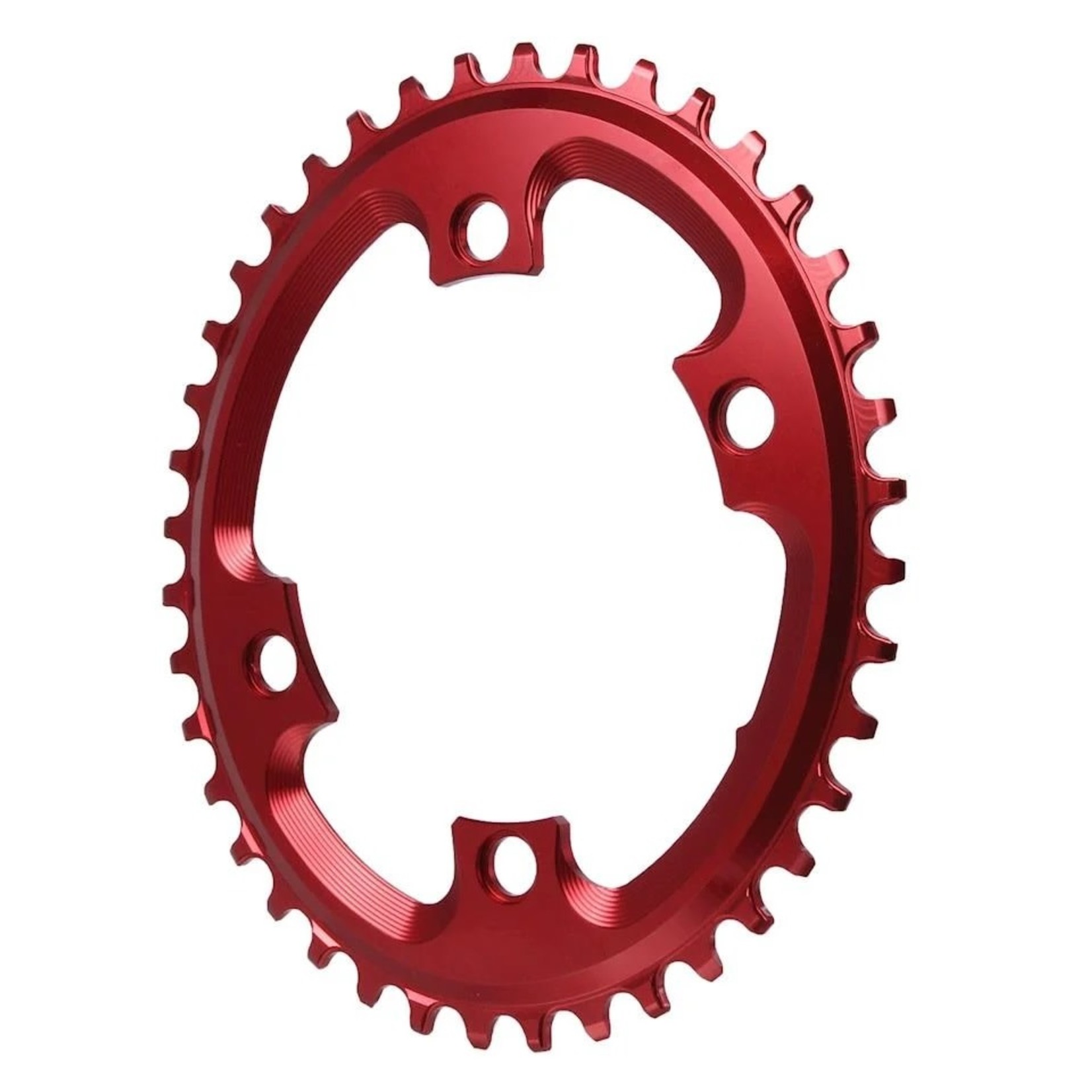 Absolute Black ABSOLUTE BLACK, Oval, CX  n/w, 110/4 asymmetric bcd, Chainring, Red, 40T