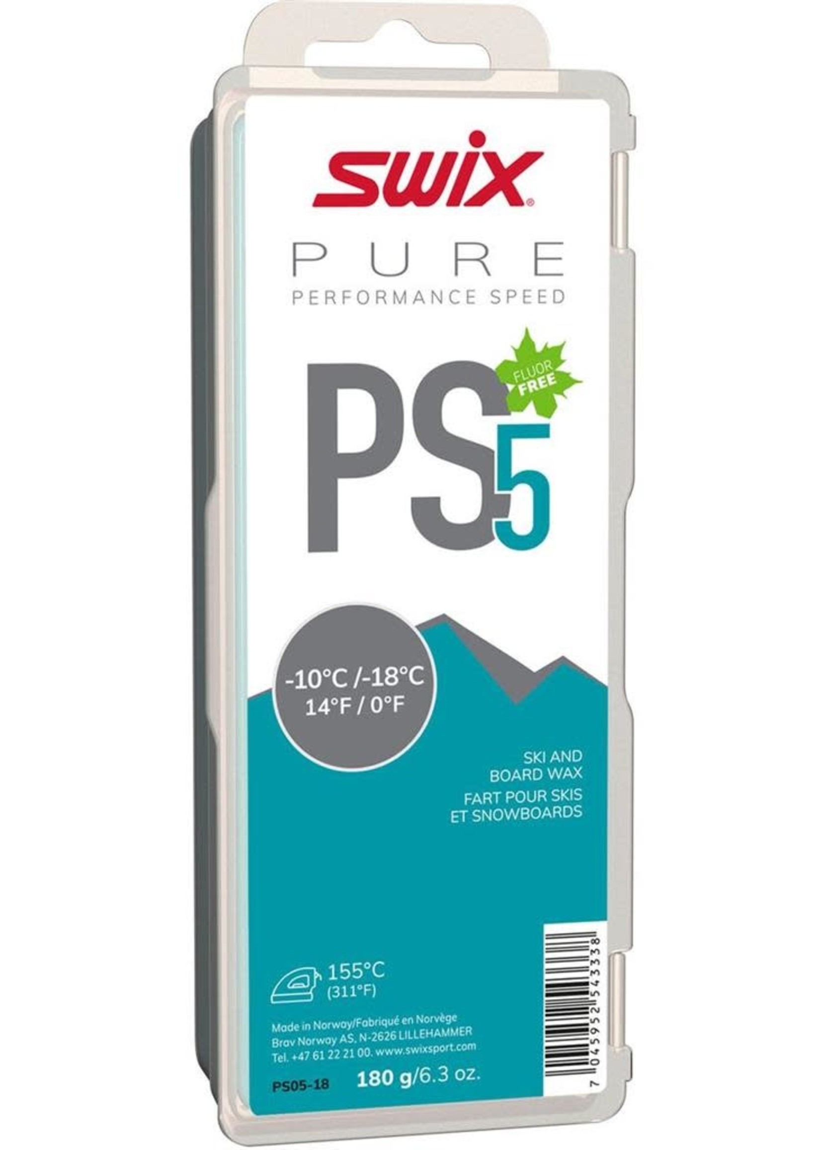 Swix SWIX, Wax, PS5 Turquoise, -10 degC/-18degC, 180g