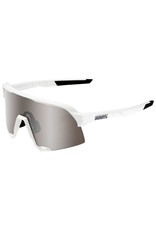 100% 100%, S3 Sunglasses, Matte White , HiPER Silver Mirror Lens