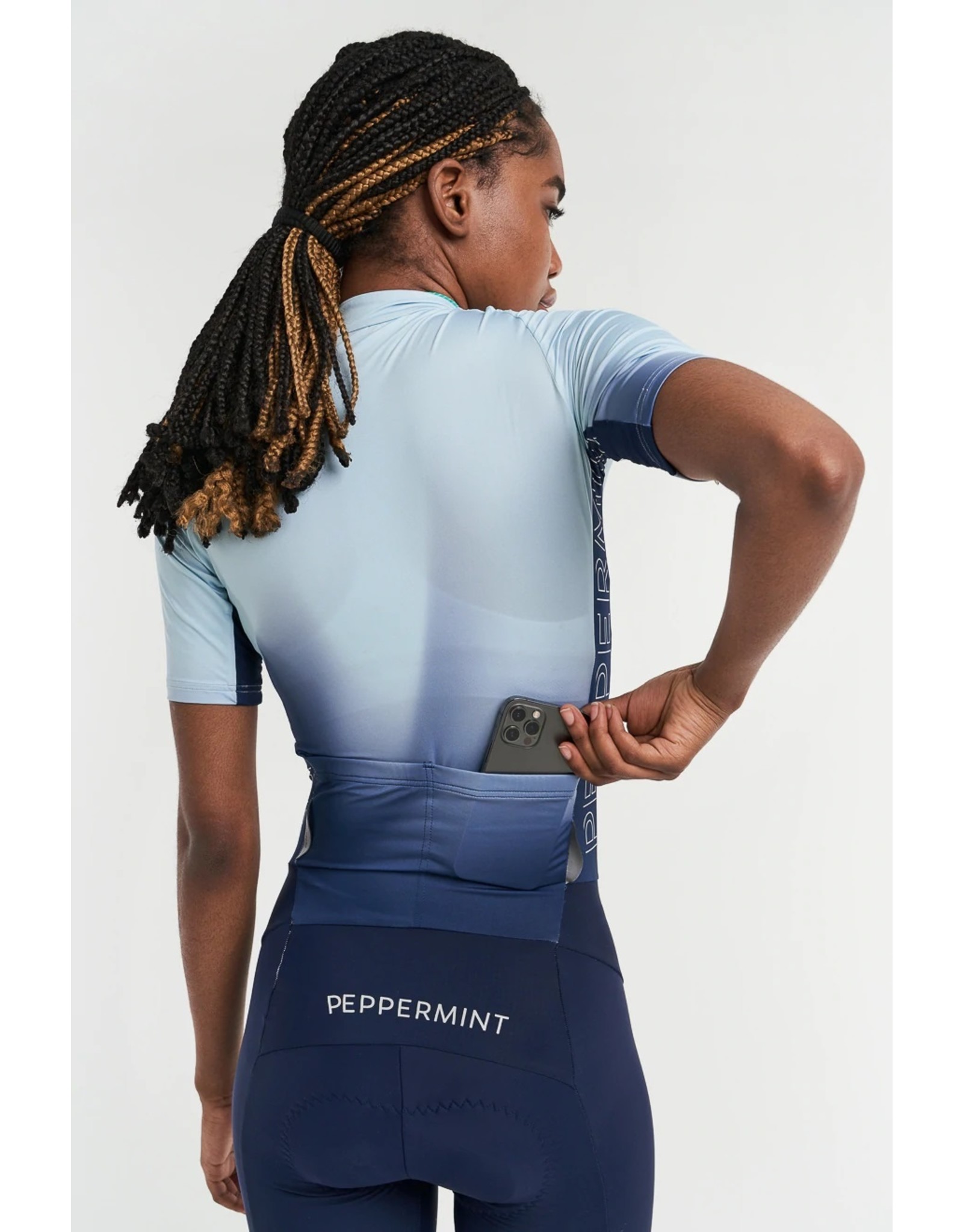 Peppermint '22, PEPPERMINT CYCLING, Signature Skinsuit SS, Courage Light Blue