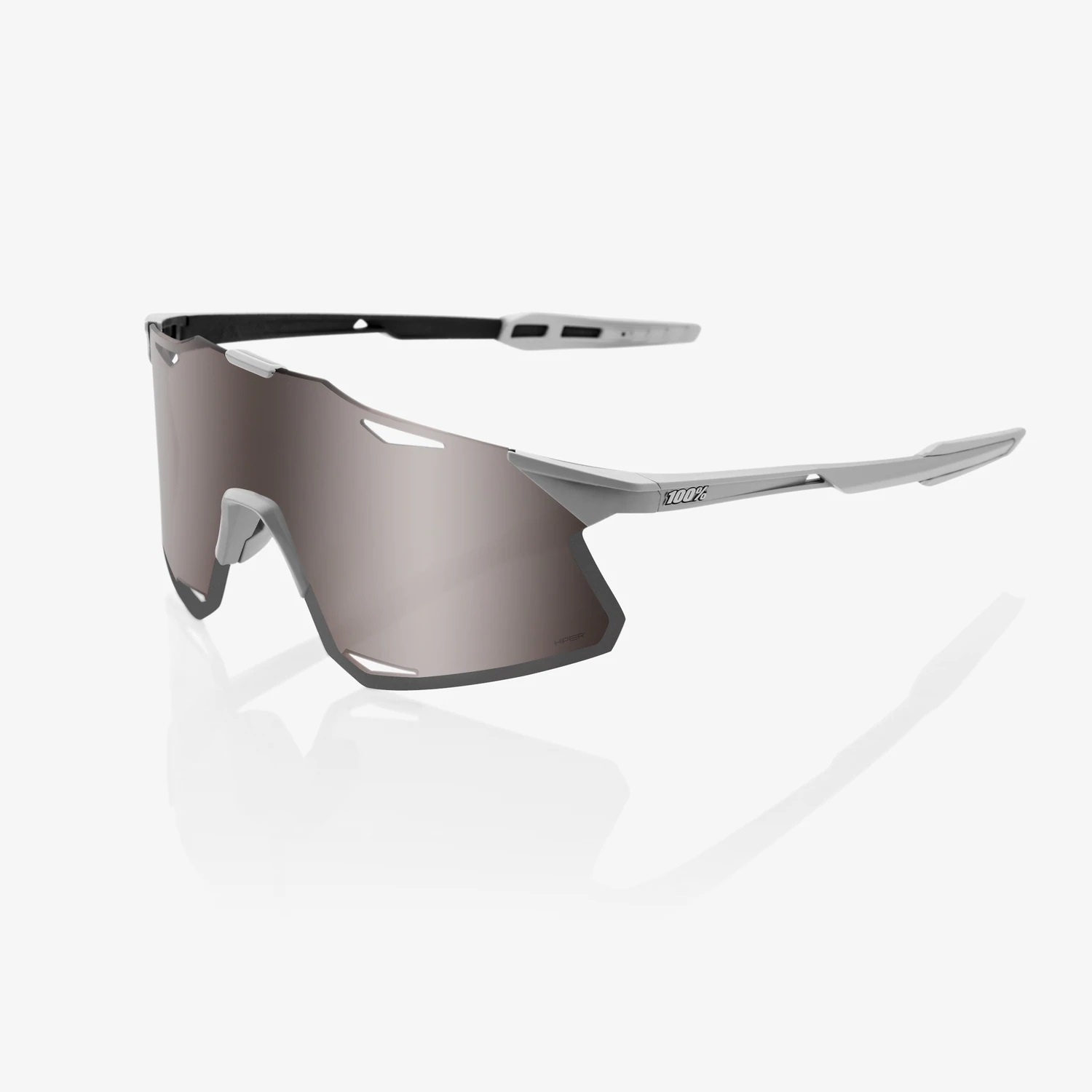 100%, Hypercraft Sunglasses Matte Stone Grey HiPER® Silver Lens