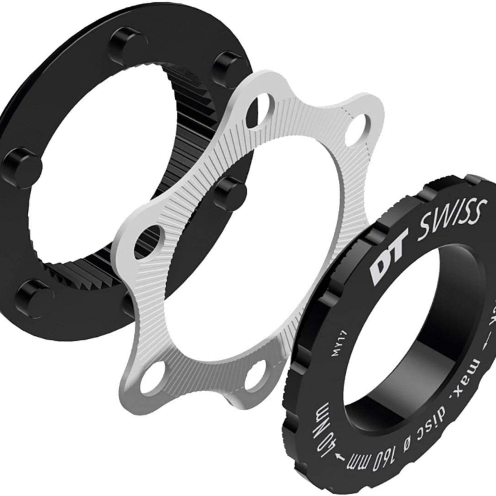 DT SWISS DT Swiss Center Lock to 6-Bolt Disc Adaptor: fits most QR and 12mm Frames/Forks