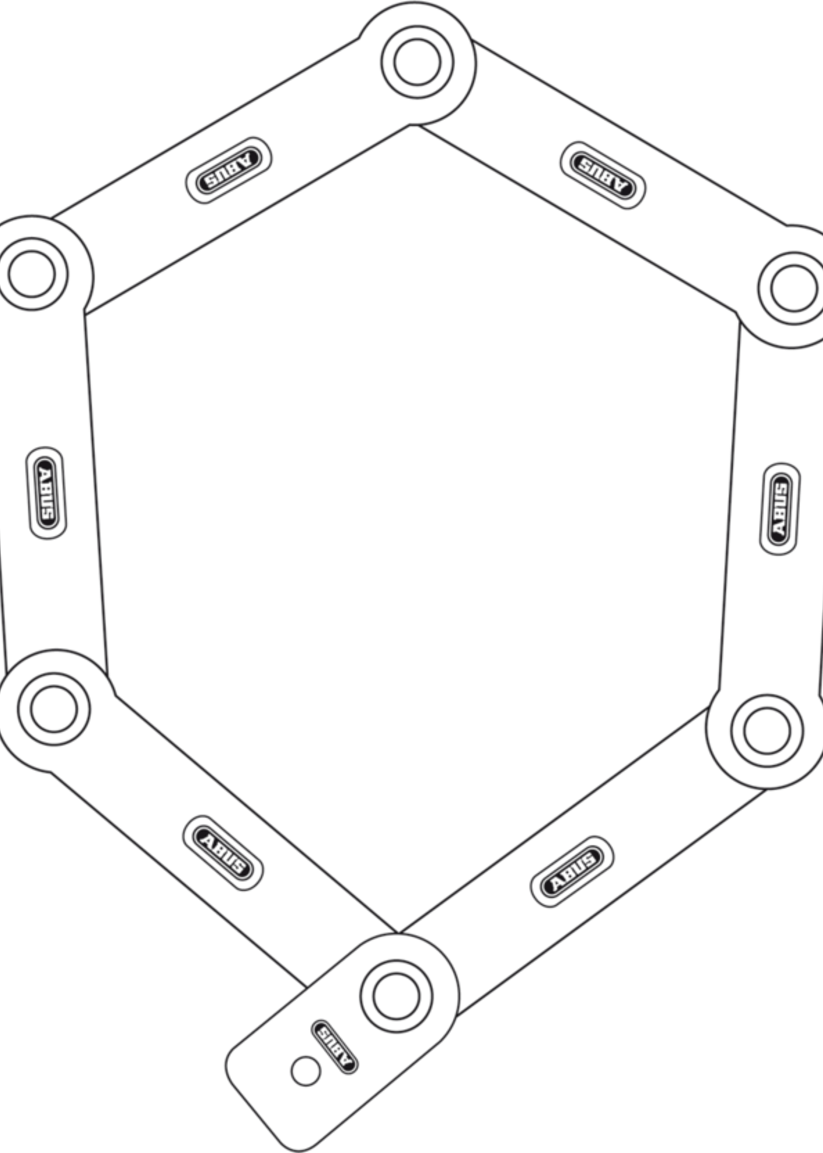 Abus Abus, Ugrip Bordo 5700 SH, Folding lock with key, 80cm (2.6'), Black