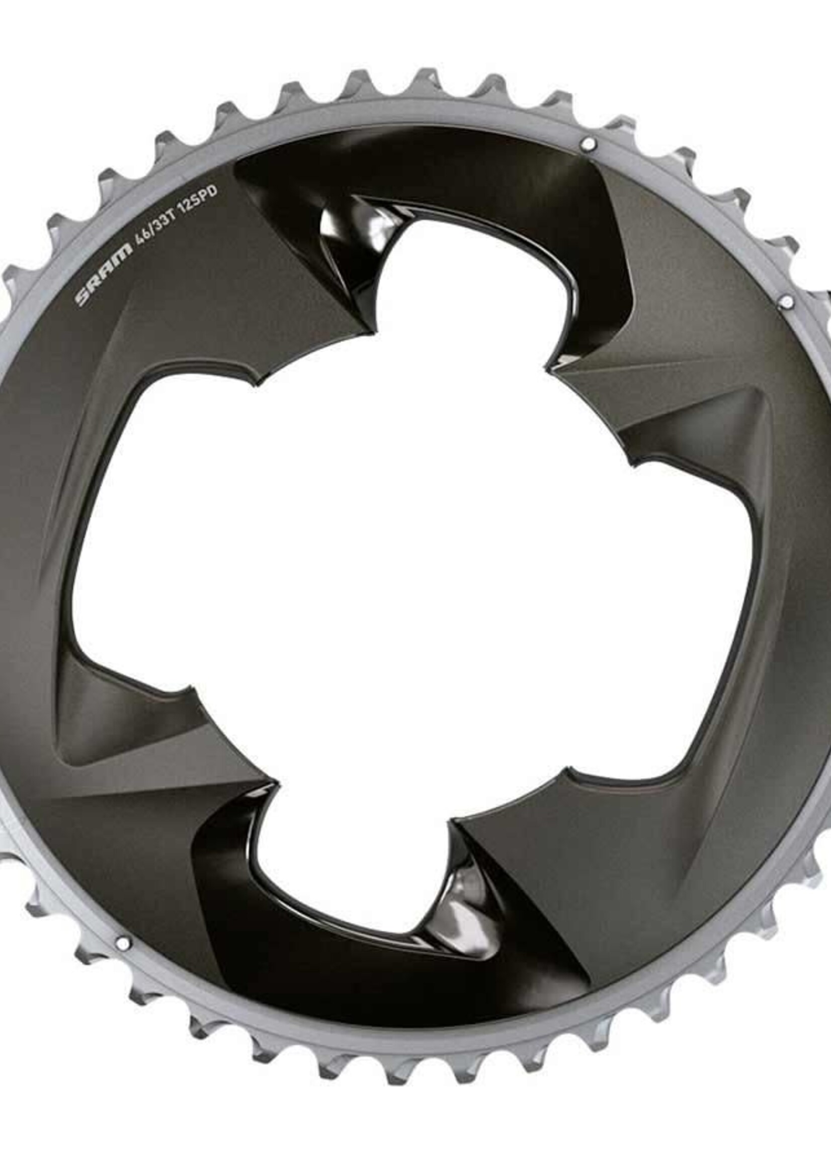 SRAM SRAM, Force AXS 2x, Chainring, Teeth: 48, Speed: 12, BCD: 107, Bolts: 4, Outer, Aluminum, Grey