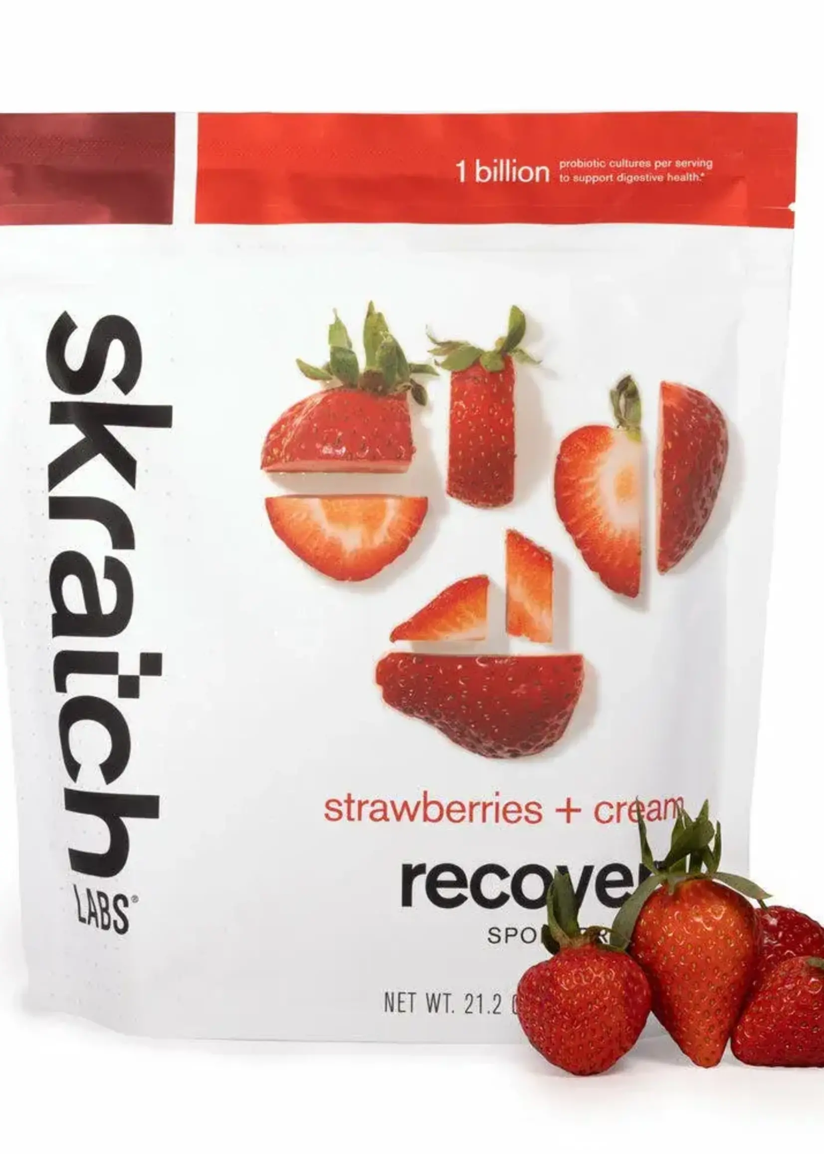 Skratch Labs SKRATCH, Sport Recovery Drink Mix, Strawberries + Cream, 600g