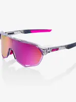 100% 100% S2 Tokyo Night Edition Sunglasses, Polished Translucent Grey frame - Purple Multilayer Mirror Lens