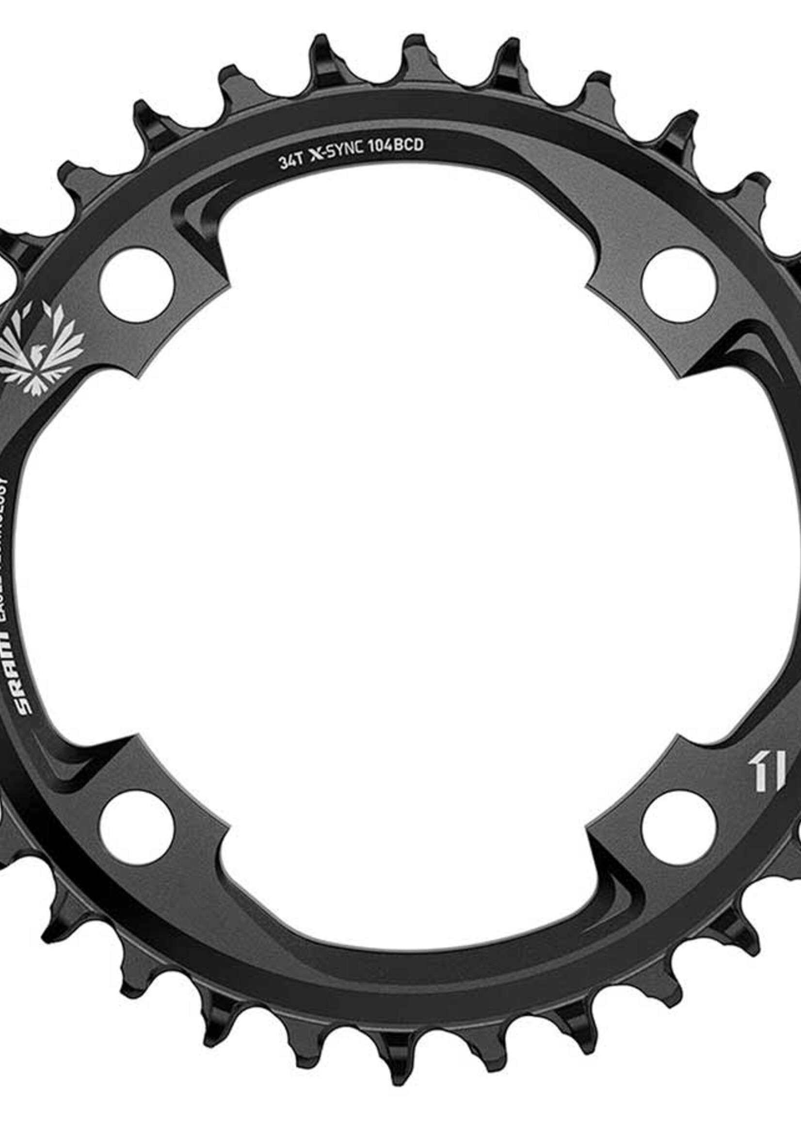 SRAM SRAM, X-SYNC 2, 34 Chainring, 12sp, BCD: 104, Aluminum, Black