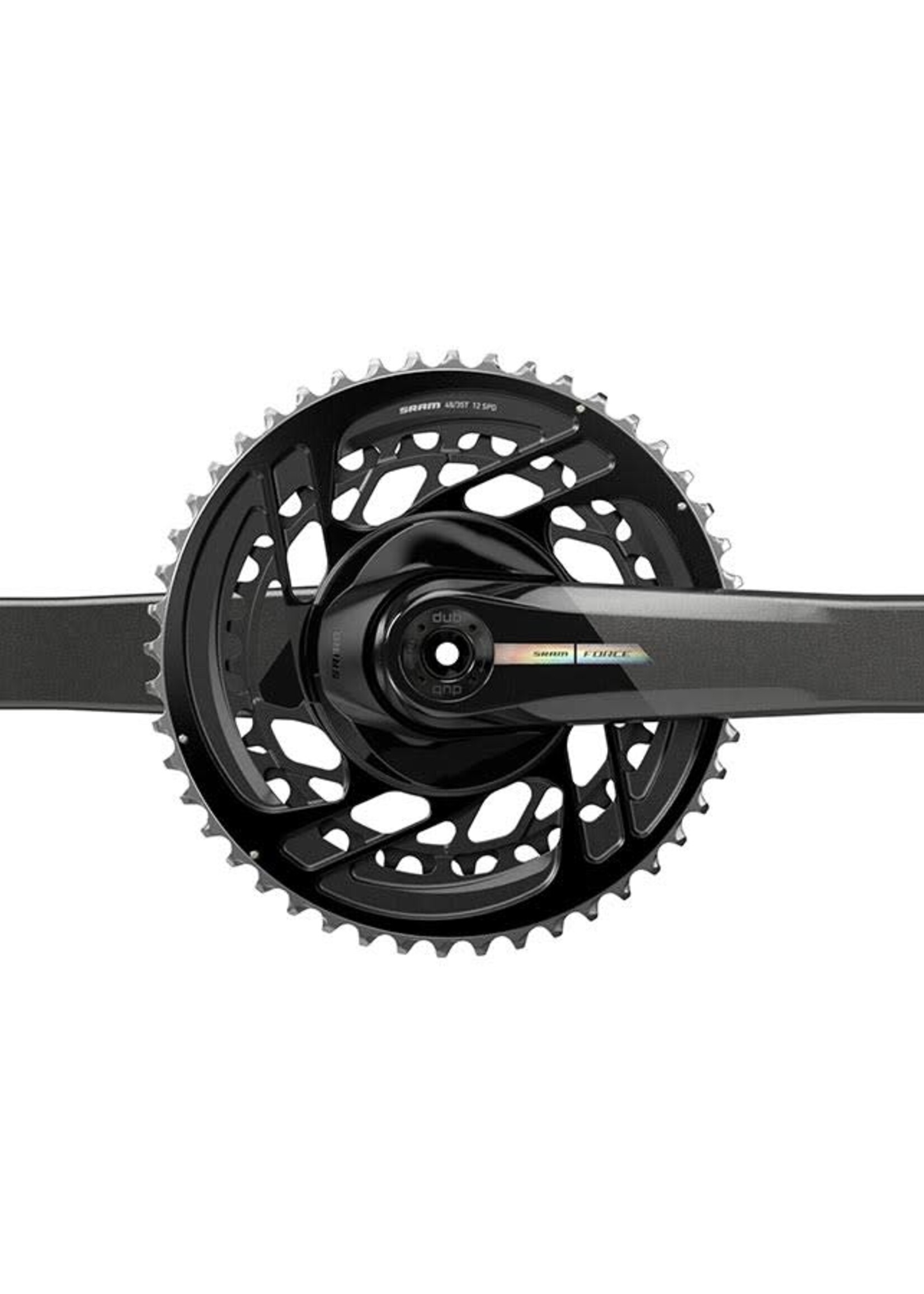 SRAM SRAM, Force D2 2x, Crankset, 172.5mm, Speed: 12, Spindle: 28.99mm, BCD: Direct Mount, 48/35, DUB, Black, Road Disc