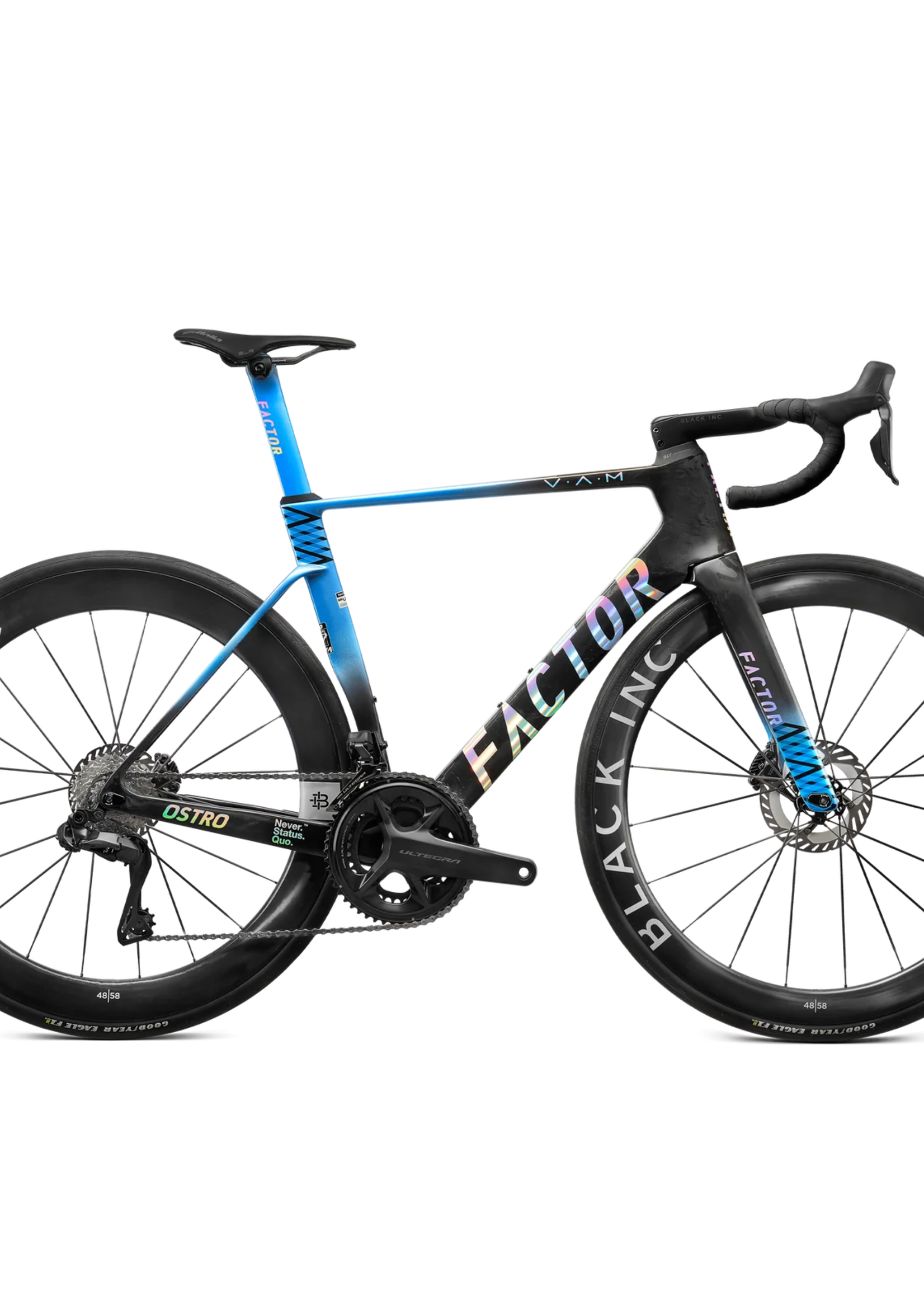 Factor FACTOR, Ostro V.A.M. 2.0, 52cm, Gloss Blue, 0 Setback Seatpost, 42/100mm Bar/Stem