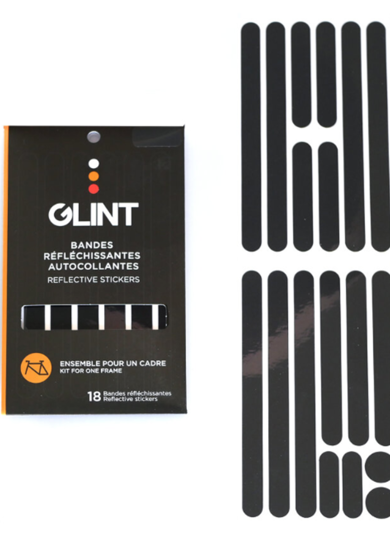 GLINT Reflective GLINT Reflective, Frame Stickers, Black, Kit