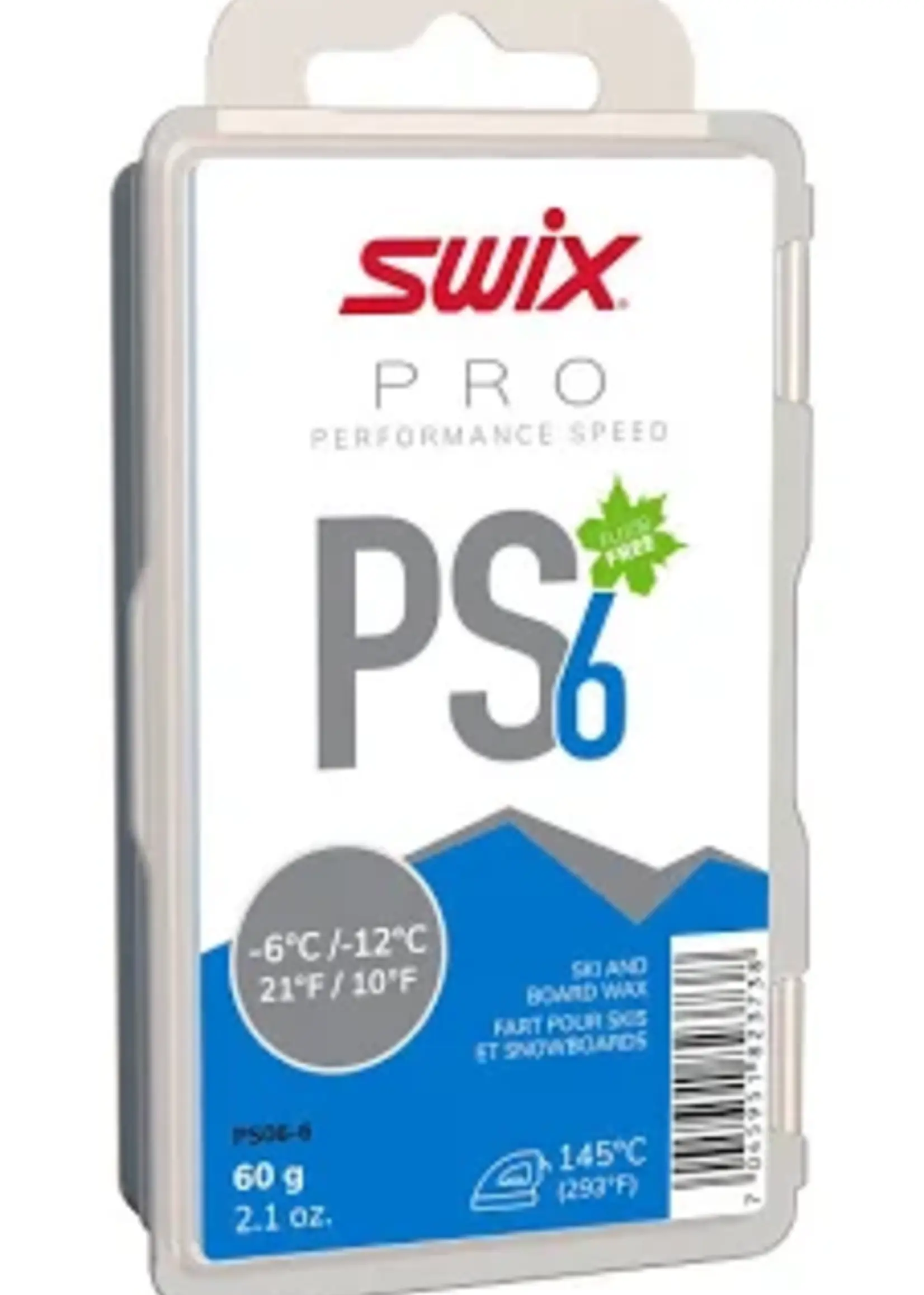 Swix SWIX, PS6 Blue Glide Wax ( -6°C / -12°C) 60g