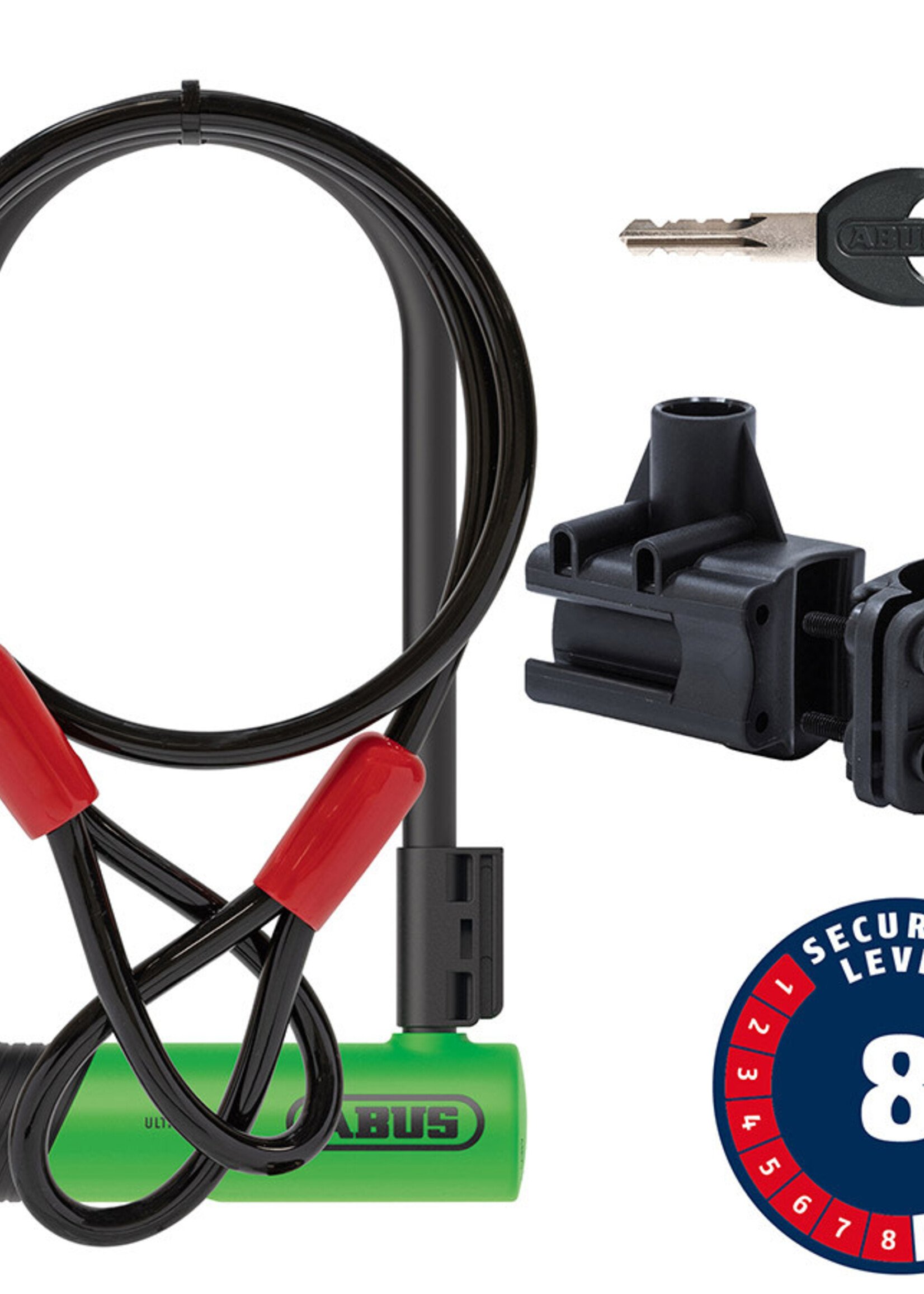 Abus Abus, Ultra 410K + Cobra, U-Lock, Key, 12mm, 170x230mm, 6.7''x9'', Green