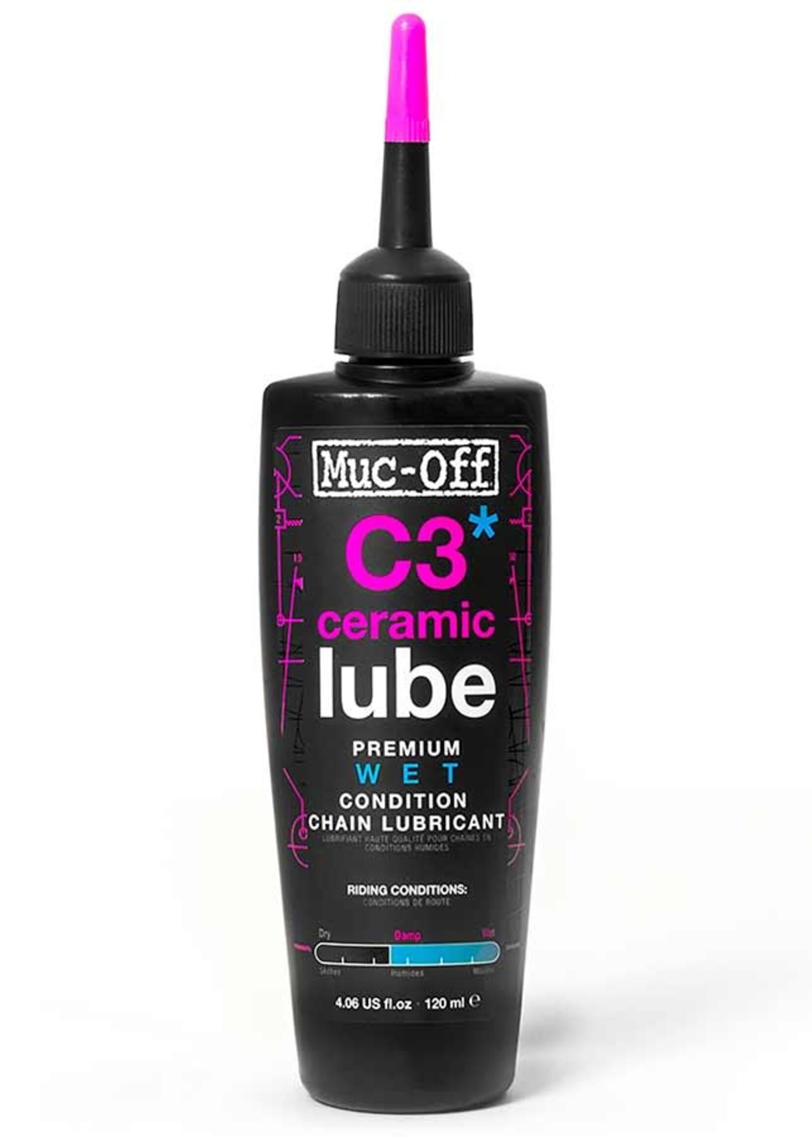 Muc-Off MUC-OFF, C3 Wet Ceramic Chain Lubricant, 120ml
