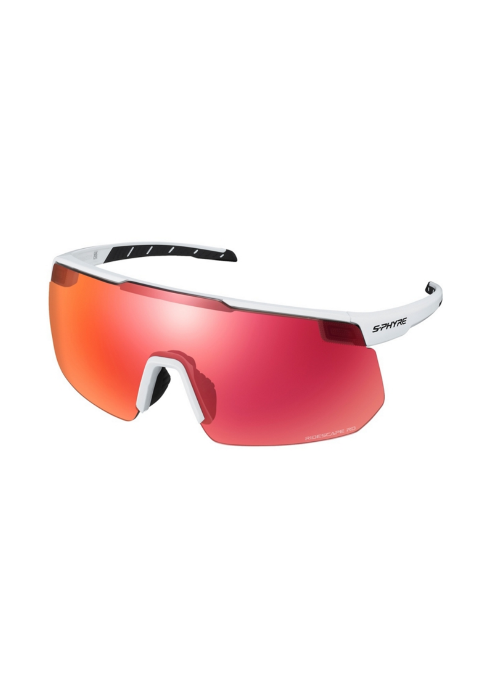 Shimano SHIMANO, S-PHYRE Magnetic, Matte Extra White Frame, Ridescape Road Lens/Ridescape Cloudy Spare
