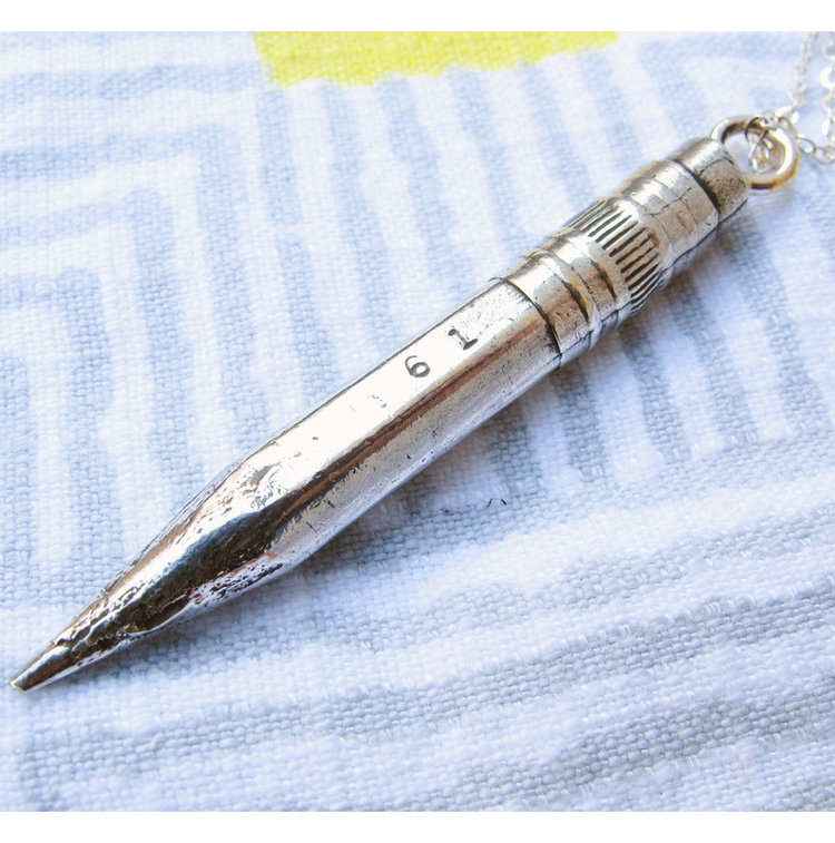 Gold Teeth Brooklyn Silver Pencil necklace