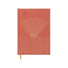 Design Works Ink Bright Terracotta Radiant Rays Bookcloth A5 Planner Notebook
