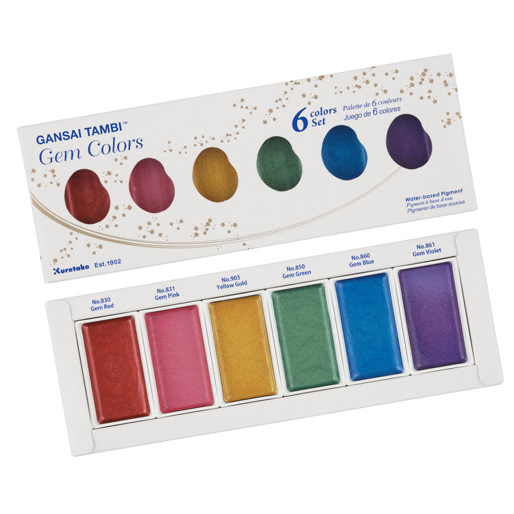 Kuretake Zig Gansai Tambi Metallic Watercolor Sets Gansai Tambi Gem Set