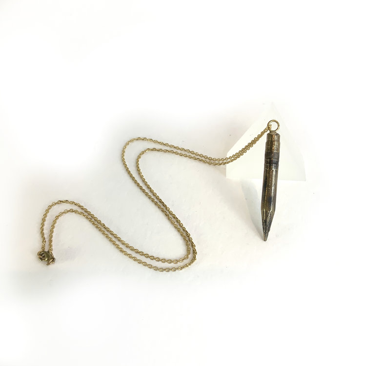 Gold Teeth Brooklyn Brass Pencil necklace