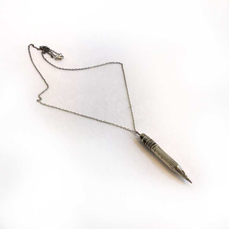 Gold Teeth Brooklyn Silver Pencil necklace