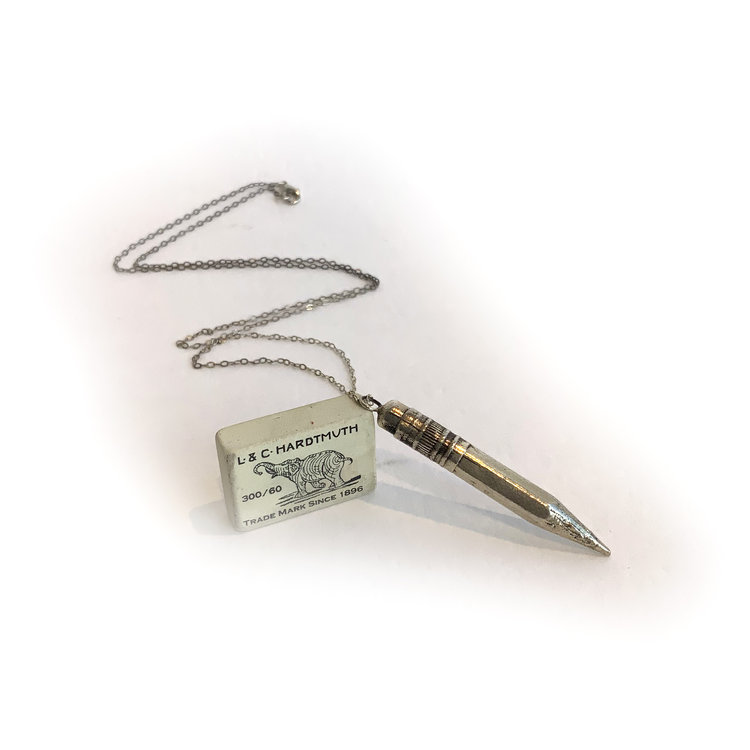 Gold Teeth Brooklyn Silver Pencil necklace