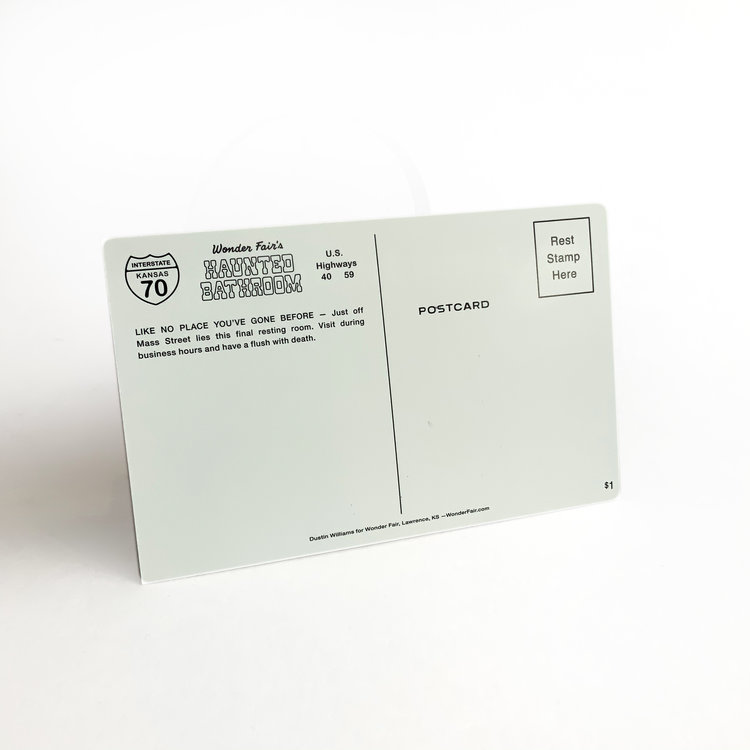 Wonder Fair Haunted Bathroom at Night Postcard