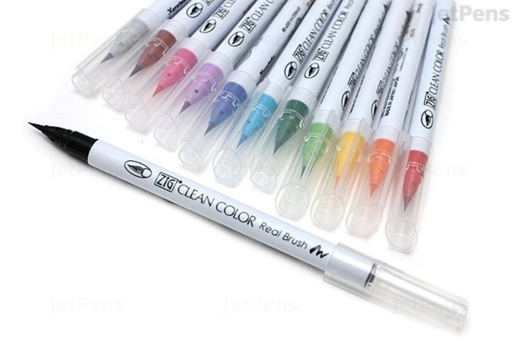 Kuretake Zig Clean Color Real Brush 12 Colors Set