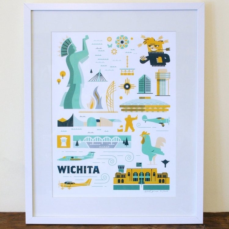 Patrick Giroux Wichita Landmarks Print