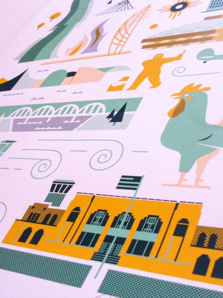 Patrick Giroux Wichita Landmarks Print