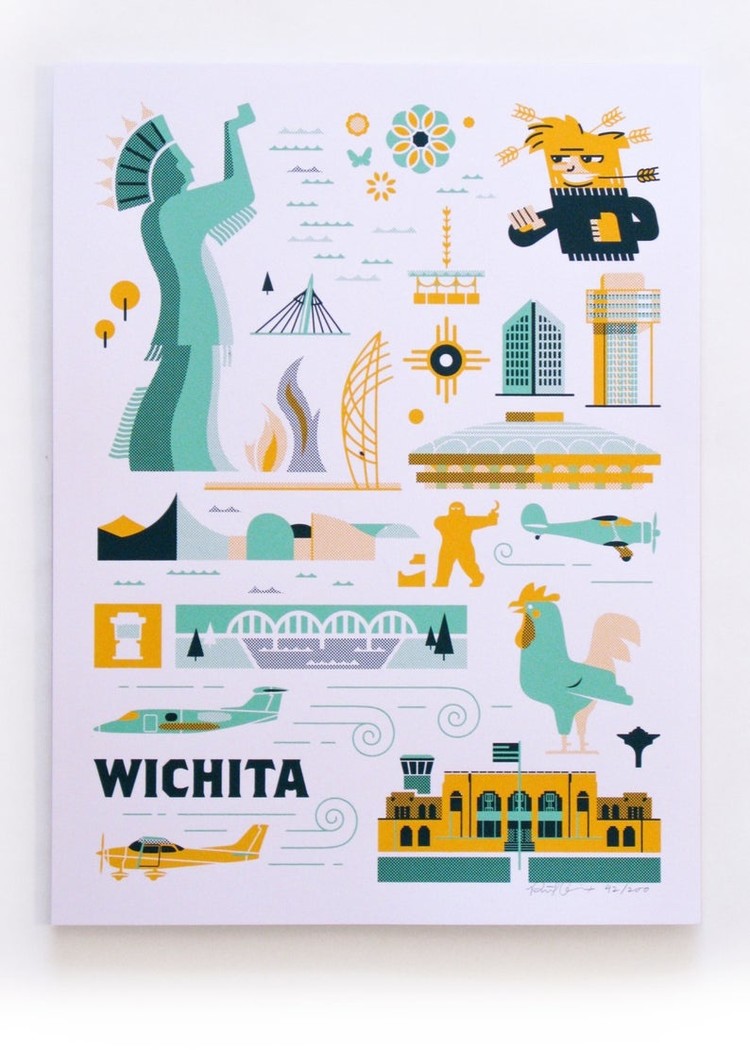 Patrick Giroux Wichita Landmarks Print