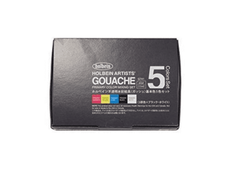 Holbein Designers Gouache 5-Color 15ml Mixing Colors Set