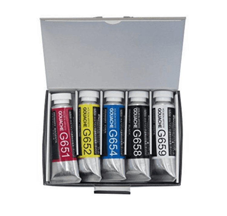 Holbein Designers Gouache 5-Color 15ml Mixing Colors Set