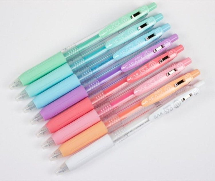 Zebra Sarasa Clip Gel Pen - 0.5 mm - Milk Color 8 pack