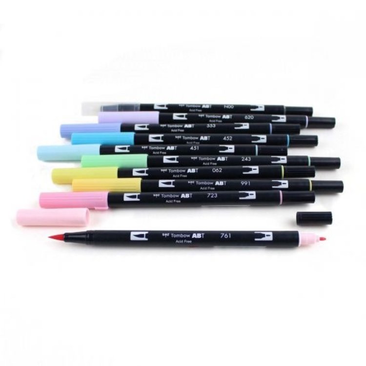 Tombow Dual Brush Pen Pastel 10-Pen Sets