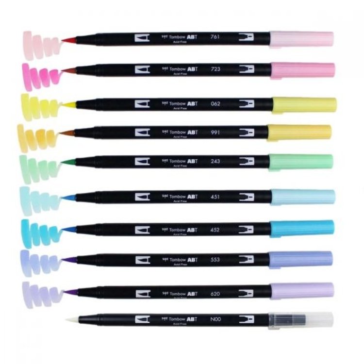 Tombow Dual Brush Pen Pastel 10-Pen Sets