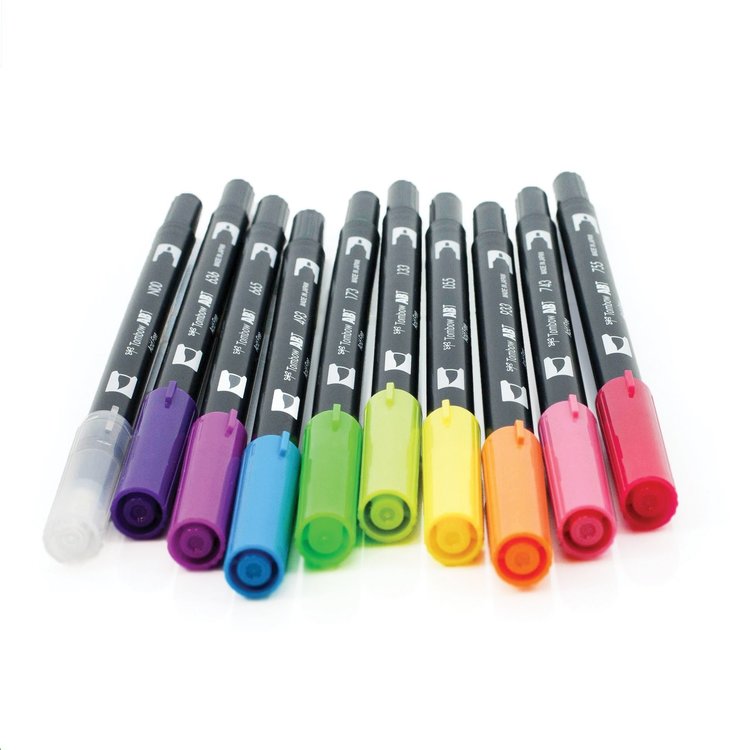 Tombow TOMBOW Dual Brush 10-Color Bright Pen Set