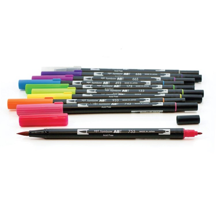 Tombow TOMBOW Dual Brush 10-Color Bright Pen Set